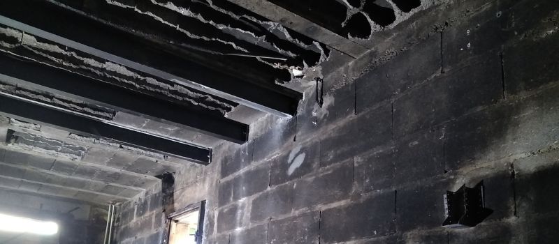 Profilé métallique post incendie