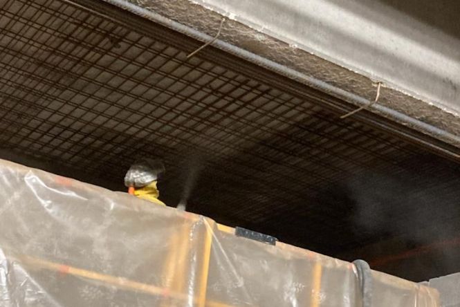 Béton projeté en sous face
