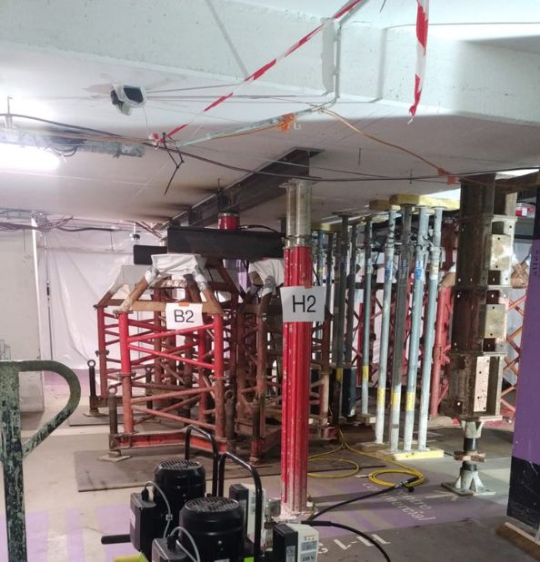 Vérinage sur un batiment sinistré
