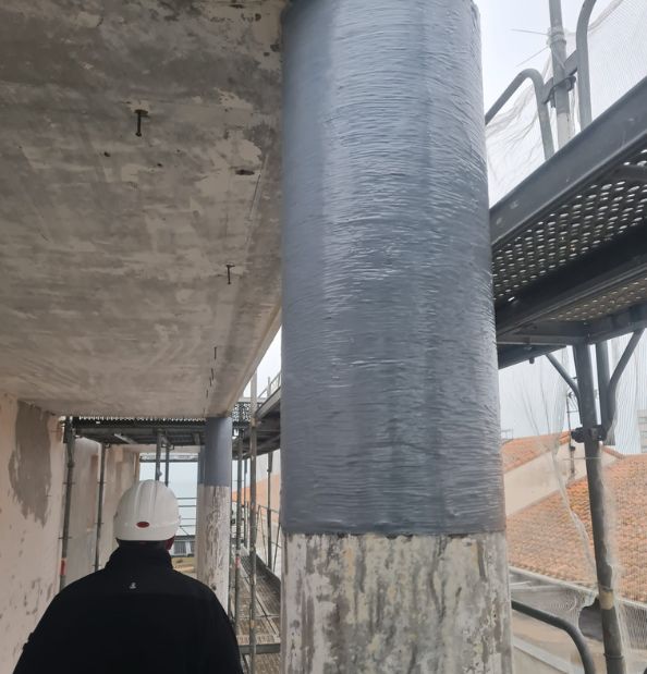Renforcement par plat carbone ouvrage béton