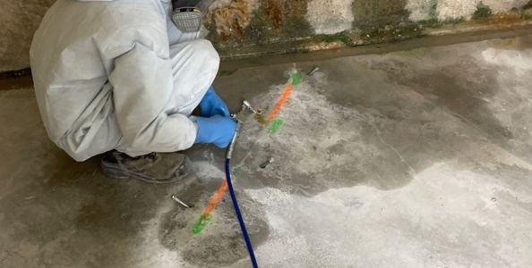 Injection de résine